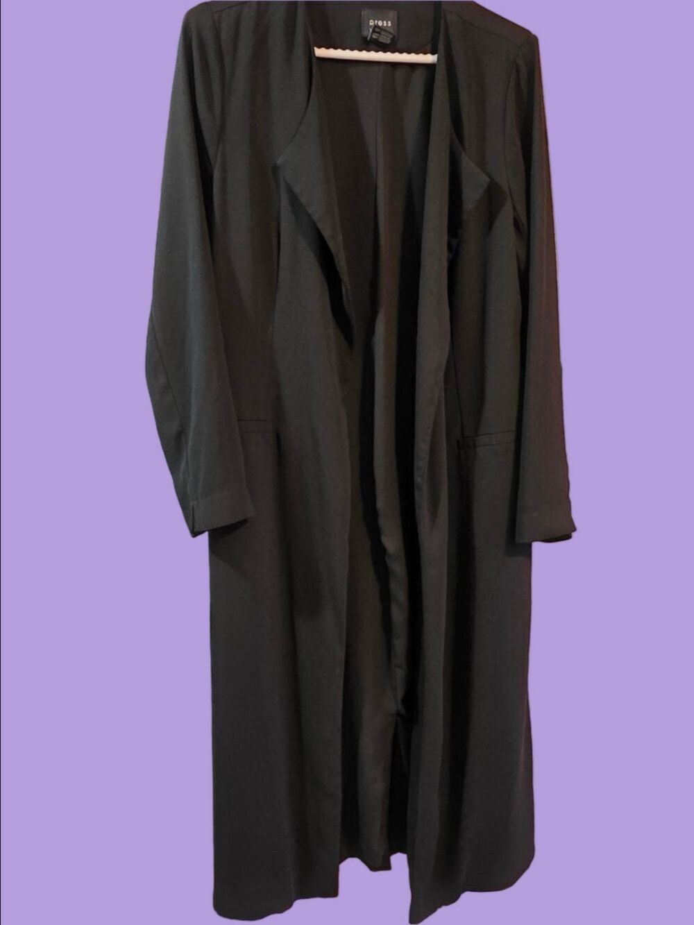 4/$97 Deal! Press Brand Black Long Formal Open-Front Coat